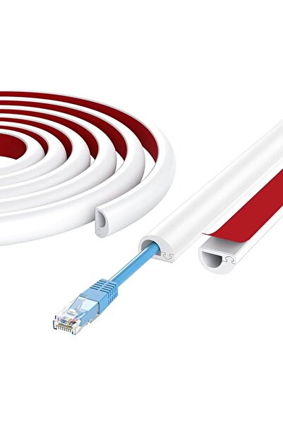 The Bros غطاء سلك جداري بطول 2 متر، أغطية أسلاك سيليكون ذاتية اللصق للأسلاك ع...