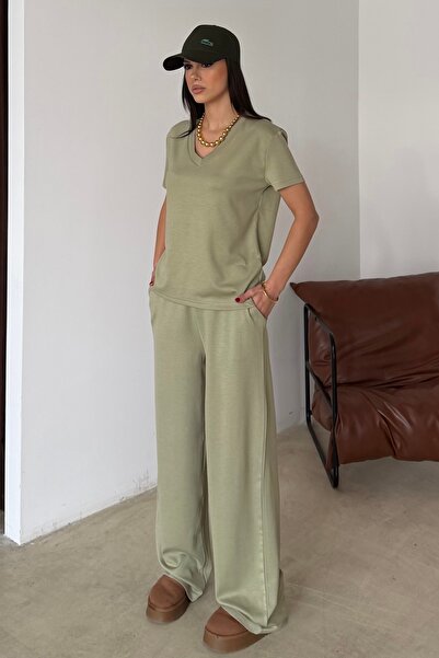 BEJNA Women's V-Neck Short Sleeve Soft Touch Modal Sports Set