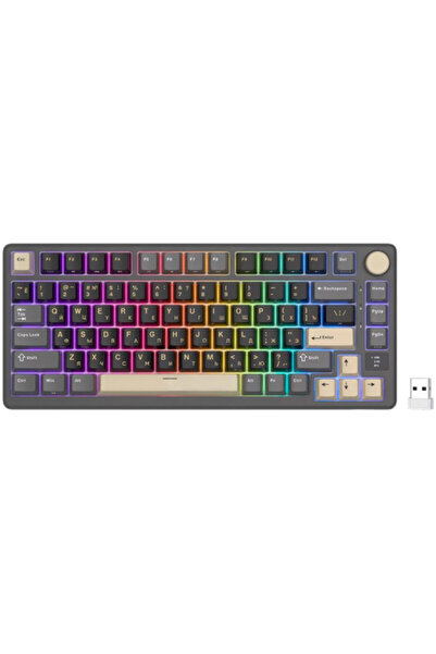 ROYAL KLUDGE Tastatură de gaming RK-M75, comutator maro, RGB, cu fără sârmă/w...