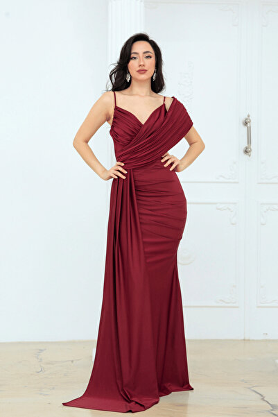 BEYBOS Rochie de seara cu model din țesătură Jersey - MAROON