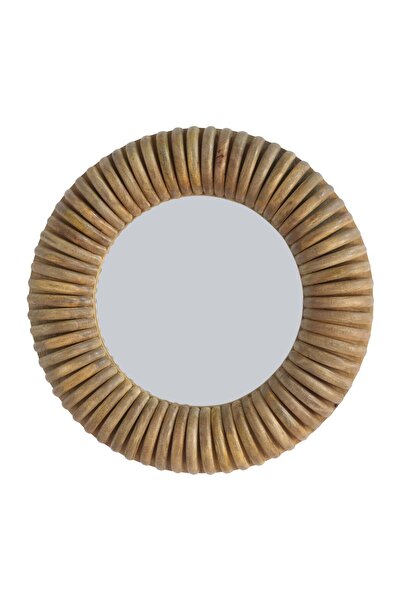 Sagebrook Home مرآة حائط خشبية منحوتة من خشب البلوط مقاس 36 بوصة