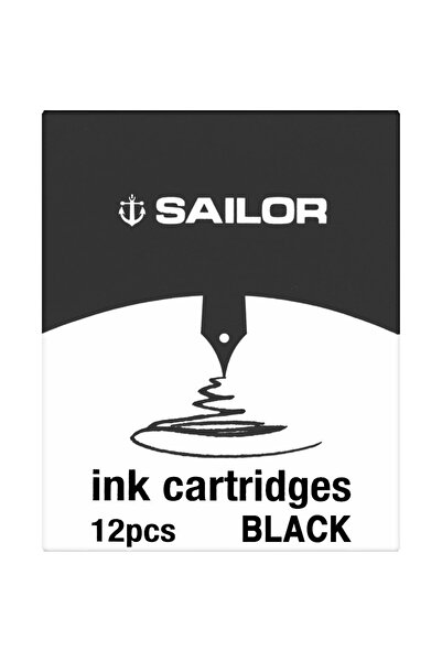 Sailor Jentle Black Ink Cartridges – Set of 12