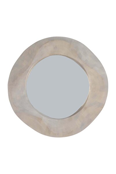 Sagebrook Home مرآة خشبية دائرية منقوشة مقاس 36 × 36 بوصة، مطلية باللون الأبيض