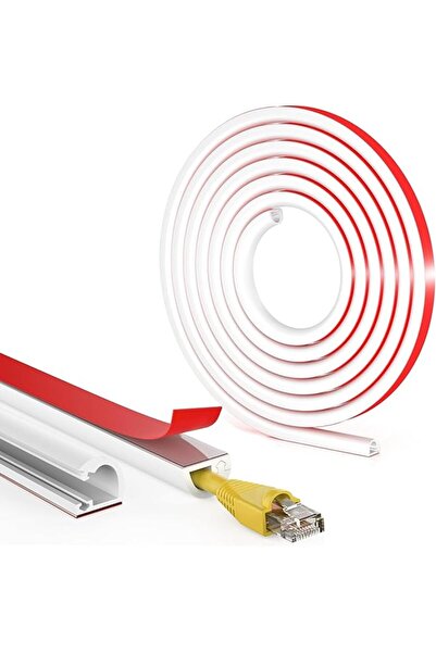 The Bros غطاء سلك جداري بطول 118 بوصة، قناة سلك ذاتية اللصق للجدران، غطاء سلك...