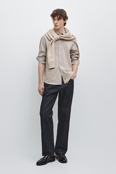 Massimo Dutti Kazayağı desenli pamuk karışımlı gömlek