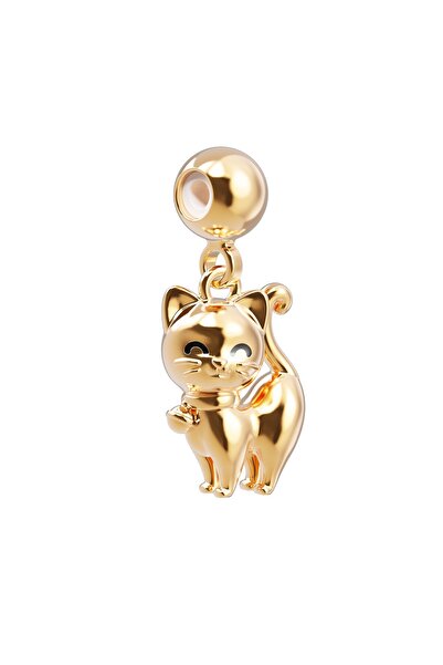 Chocli 18 Ayar Altın Kaplama Charm - Kedi