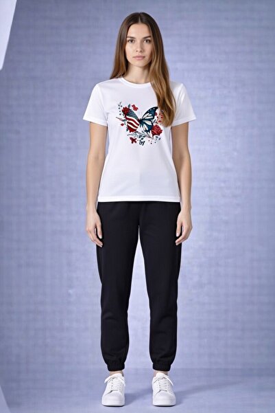 orwen life est. 2022 Butterfly Rose Printed Women'S/Girls' T-Shirt Tracksuit ...