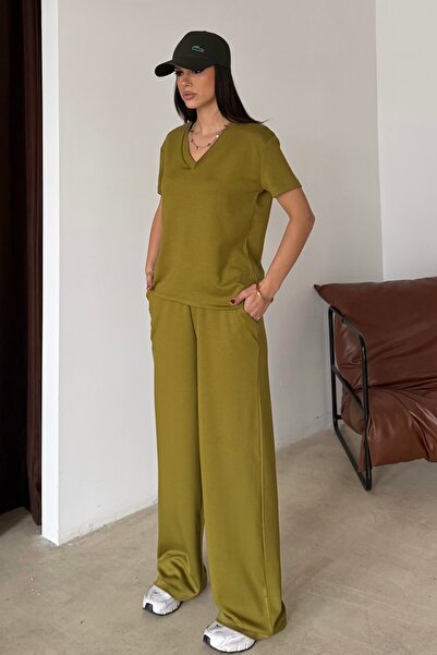 BEJNA Women's V-Neck Short Sleeve Soft Touch Modal Sports Set