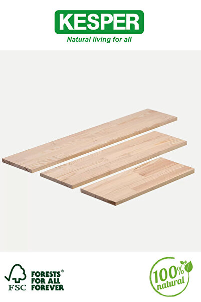 Kesper Doğal Ahşap Raf Panosu – Çam & Ladin Ağacı | FSC Sertifikalı | %100 Do...