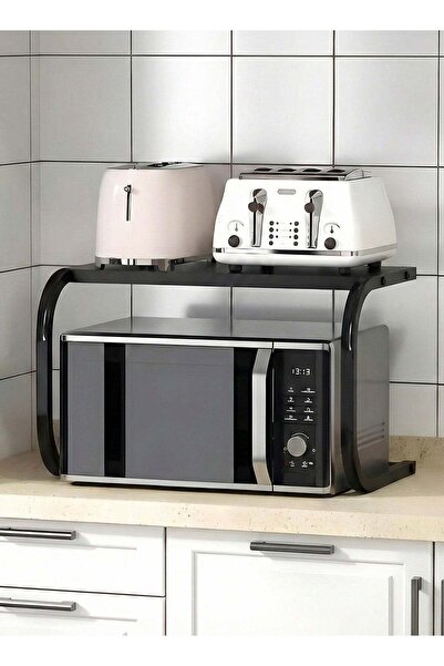 Taimi 2-Layer Microwave Rack 59x38x36cm – Heavy-Duty Metal Kitchen , Heat and...