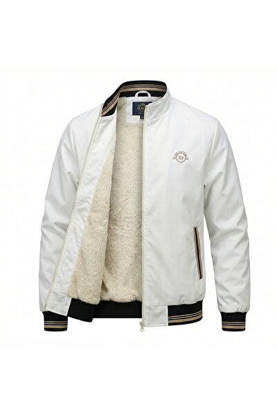 ixir Seasonal Men's Coat & Jacket with Fur Inside and Embroidery, Beige & Off...