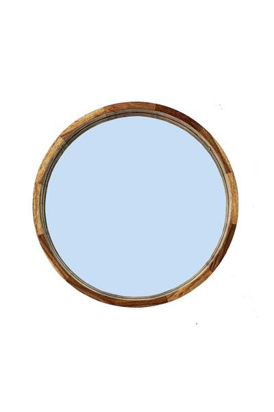 Sagebrook Home مرآة دائرية مقاس 24 بوصة، لون بني