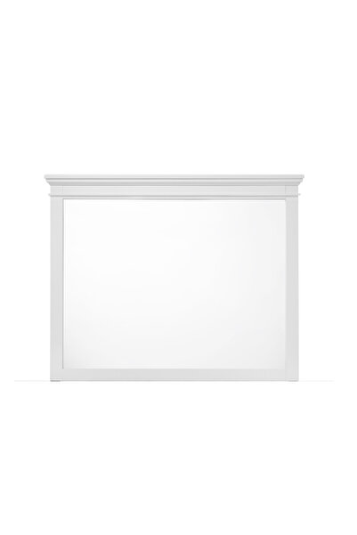 Roots Furniture مرآة من خشب بروفانس الأبيض