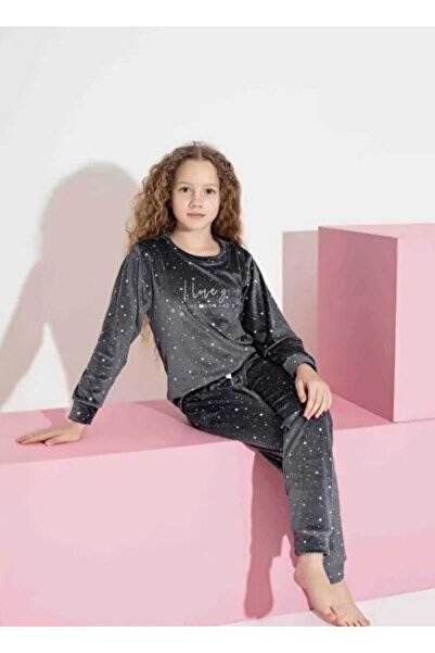 Nihomall20 Tarik Girl's French Velvet Long Sleeve Crew Neck Star Pattern Paja...