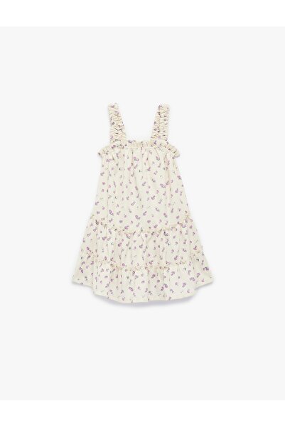 Koton Βρεφικό Φόρεμα Κοριτσιού 6SMG80012AK ΜΠΕΖ Με σχέδιο