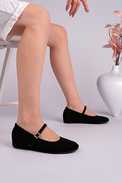 MUGGO BERNY Gizli Topuklu Deri Tek Bantlı Kadın Babet