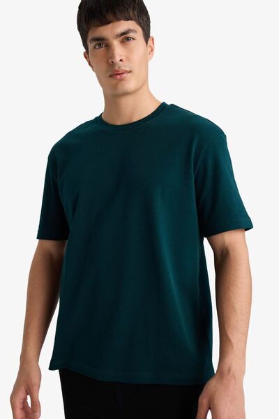 DeFacto Men's T-Shirt E7961Ax/Gn465 D.Green