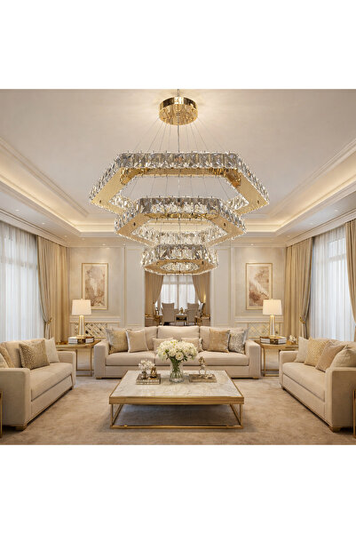 TREND 60x40x25 ALTIGEN GOLD MODERN KRİSTAL AVİZE
