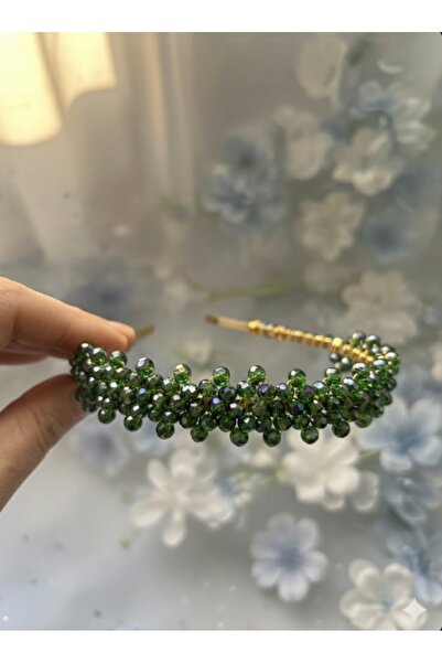 Store Yeşi taç boncuklu Aksesuar gelin nişan söz