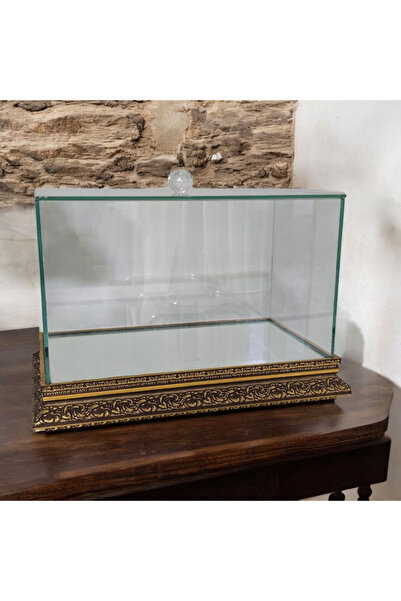 Glowvera Gold Cam Söz, Nişan, Çeyiz Bohça Kutusu / Ürün Sergileme Cam Fanus 3...