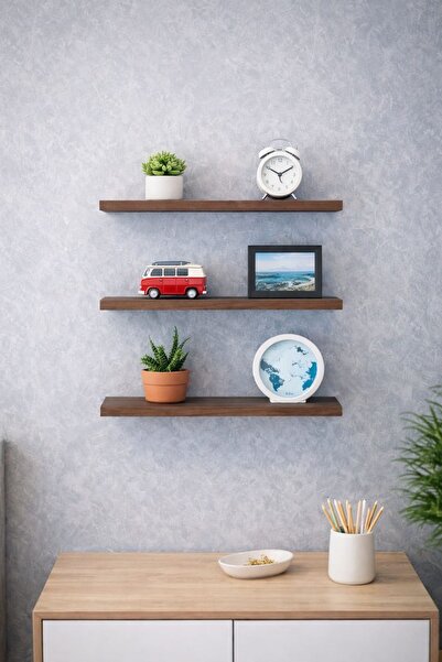 ADIM EBATLAMA 3'lü Uçan Duvar Rafı Set Gizli Raf- Barok 15x50