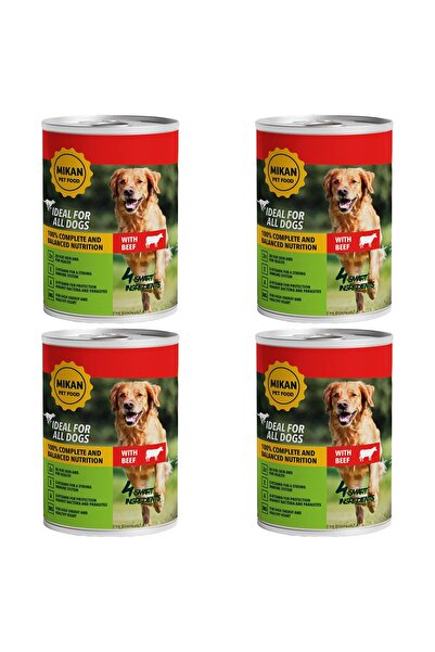 Mikan SET 4 BUCĂȚI - Hrană umedă gourmet pentru câini cu carne de vită 1240g