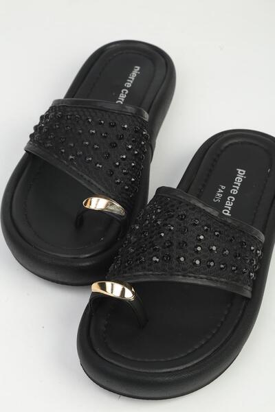 Pierre Cardin Women's Black Slippers Pc-7987