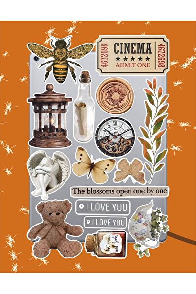 Hediyeni Al مجموعة ملصقات فينتاجر سلسلة 7 |   دفتر ملاحظات لابتوب، تابلت، هات...