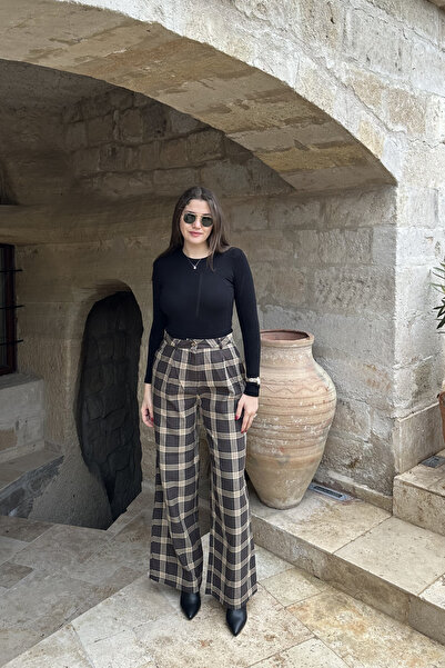 Sorridi Plaid Patterned Palazzo Trousers