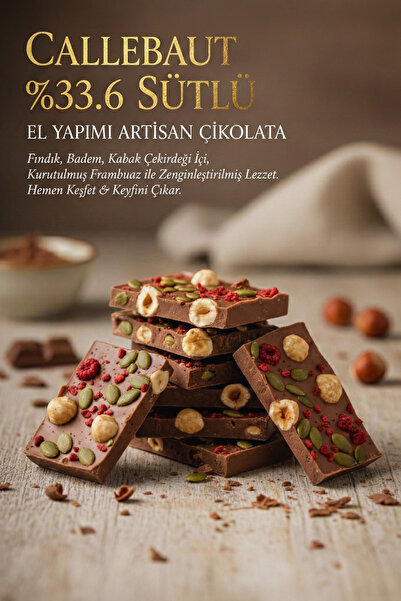 Bauta Çikolata Butik El Yapımı Artisan Callebaut Sütlü Çikolata Tablet - Fınd...