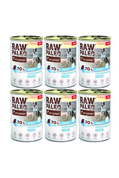 vet expert VetExpert Raw Paleo Cod Light Adult, cutie, 6 x 800 g, hrană umedă...