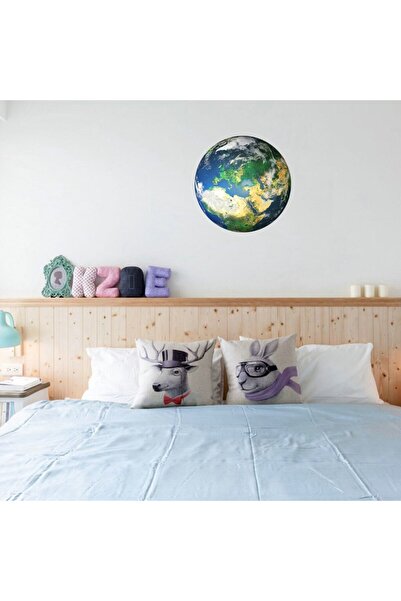 LUXER Glow in the Dark Sticker Globe (Europe), 30 cm, Blue/Green