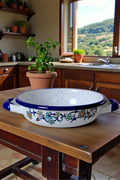 İnci Emaye No. 20 Enamel Pan, Serving, Dining, Camping, Picnic, Dowry