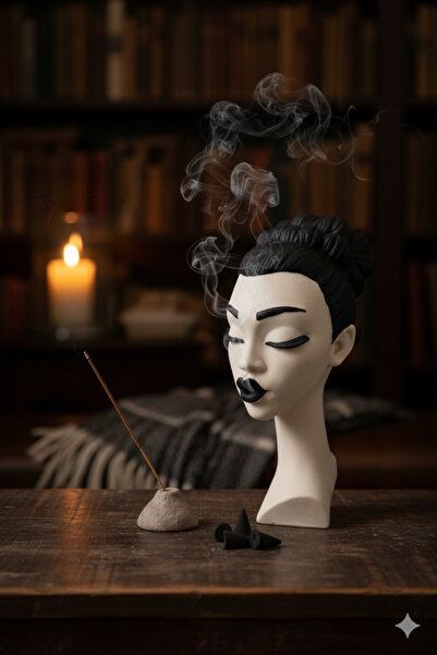 Crealis Dekoratif Modern Kadın Büstü Geri Akışlı Tütsülük