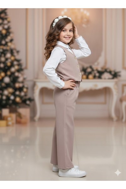 tinytrends Girl's Vest and Pants 2-Piece Set Combination for Holidays and Weddings
