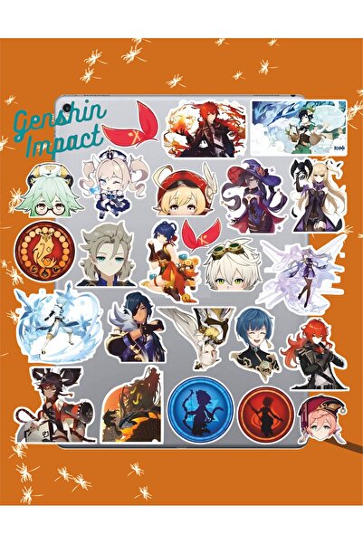 hediyenebak Genshin Seri 3 Sticker Seti | Laptop Ajanda Notebook Tablet Telef...