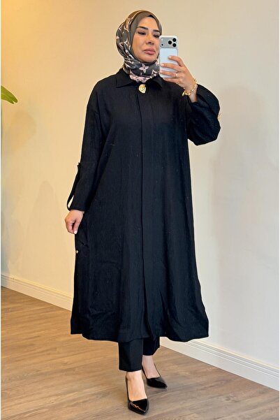 Armine Tek Düğme Detaylı Giy Çık - Siyah