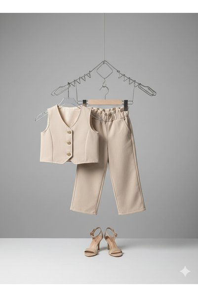 tinytrends Girl's Vest and Pants 2-Piece Set Combination for Holidays and Weddings