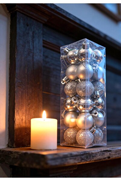 PARTİ SEPETİ Globuri pentru bradul de Crăciun, set de 24, 3cm