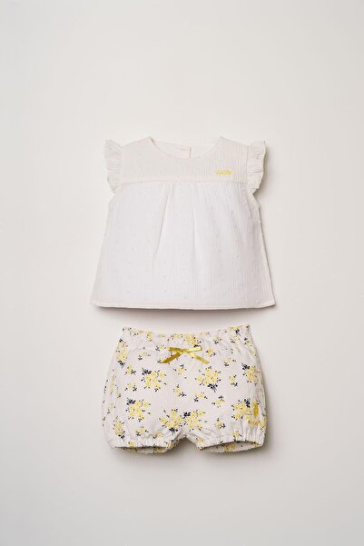U.S. Polo Assn. Baby Girl Shorts Set 6-36 Months Yellow