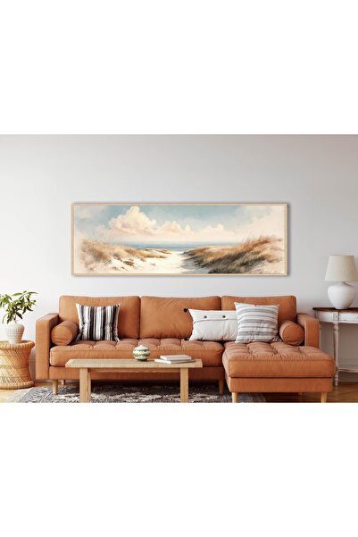 woodhomeworks Tek Parça Gerçek Ahşap Yatay Panorama Çerçeveli Tablo