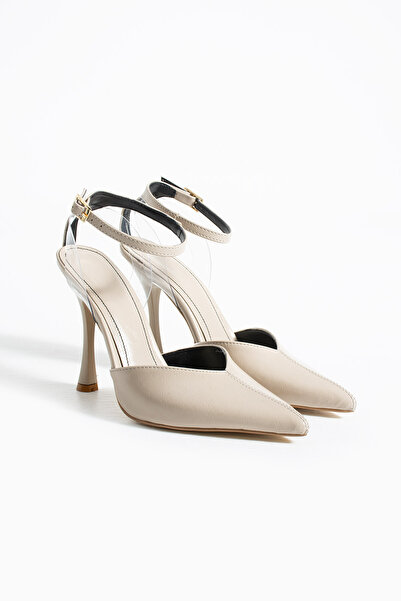 DESPİNA Rachel Burgundy Pointed Toe Stiletto |   Transparent Side Detailed He...