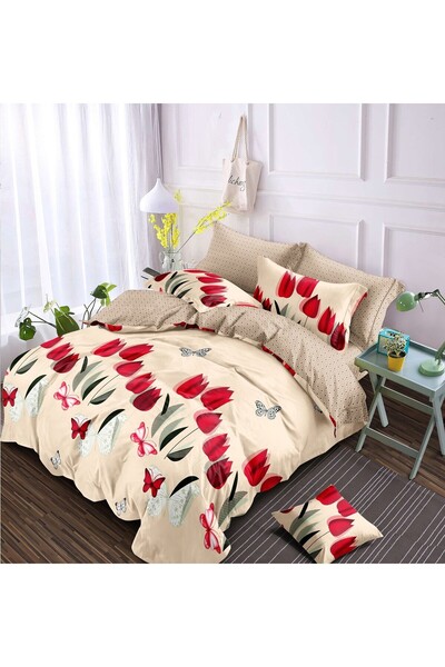 Pucioasa Double Duvet Cover Set , sulphurous, satin Cotton , 6 pieces