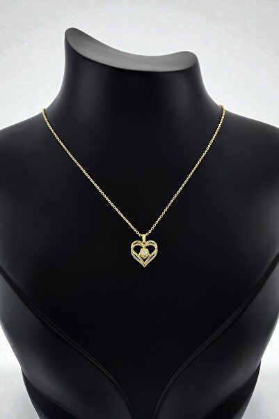 SILVARA KALBİN MÜHRÜ KOLYE 18 AYAR ALTIN KAPLAMA