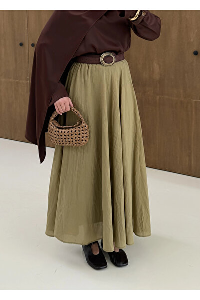 MODA AKSA 3002 SIK PİLE ASTARLI PAMUK VUAL ETEK/////YEŞİL