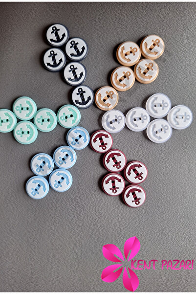 Kent Pazarı Bebek Yelek-Ceket Düğmesi 6 Renk 30 Adet 14 mm