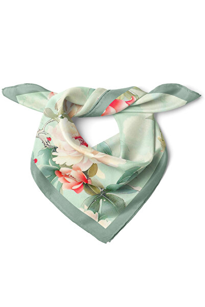 nehir eşarp Pastel Şakayık Desenli Mint Yeşili Eşarp / Bandana – Zarif & Roma...