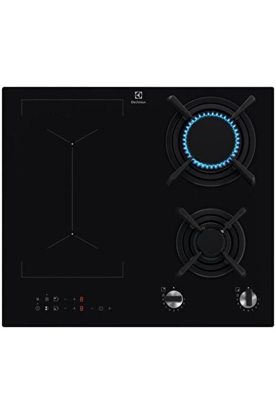Electrolux Built-in Hob, Mixed, 2 Gas/2 Induction Zones, KDI641723K, 60cm, Black