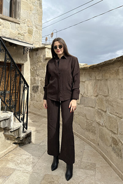 Sorridi Striped Cotton Detailed Shirt and Trousers Set