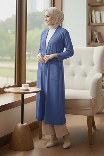 Tesettür Diyarı Mira Хіджаб Довгий Капюшон-Синій